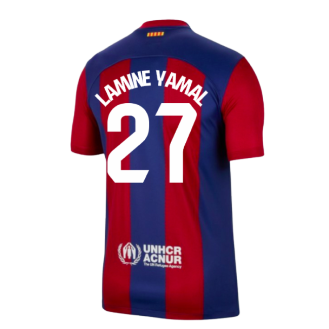 2023-2024 Barcelona Home Shirt (Lamine Yamal 27)-Vantage Point Soccer