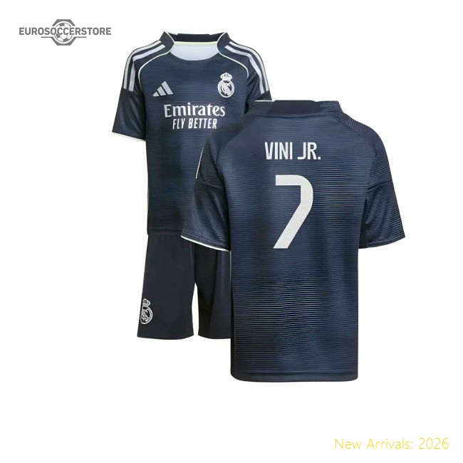 2025-2026 Real Madrid Away Mini Kit (Vini Jr. 7)-Vantage Point Soccer