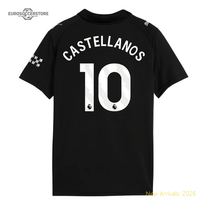2025-2026 Man City Away Shirt (Kids) (Castellanos 10)-Vantage Point Soccer