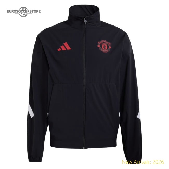 2025-2026 Man Utd Anthem Jacket (Black)-Vantage Point Soccer