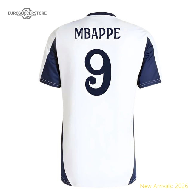 2024-2025 Real Madrid Training Tee (White) (Mbappe 9)-Vantage Point Soccer