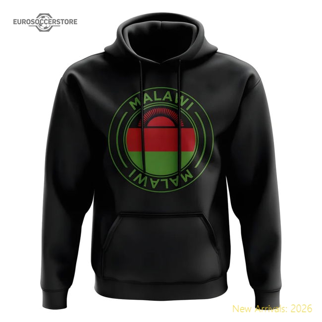 Malawi Football Badge Hoodie (Black)-Vantage Point Soccer