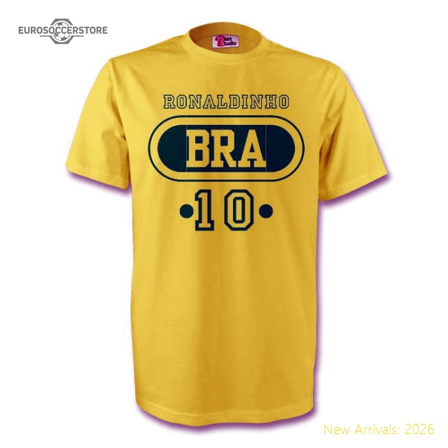 Ronaldinho Brazil Bra T-shirt (yellow)-Vantage Point Soccer