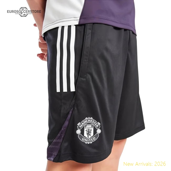 2025-2026 Man Utd Training Shorts (Black) - Kids-Vantage Point Soccer