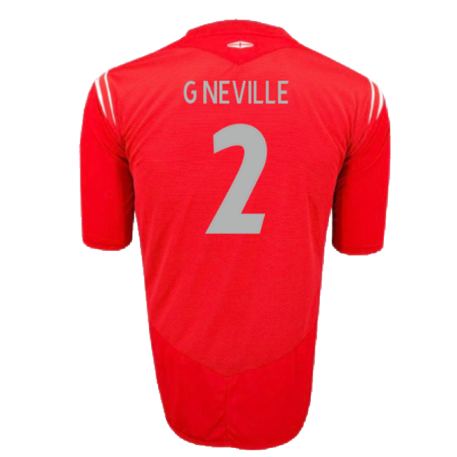England 2004-06 Away Shirt (2XL) (Excellent) (G Neville 2)-Vantage Point Soccer