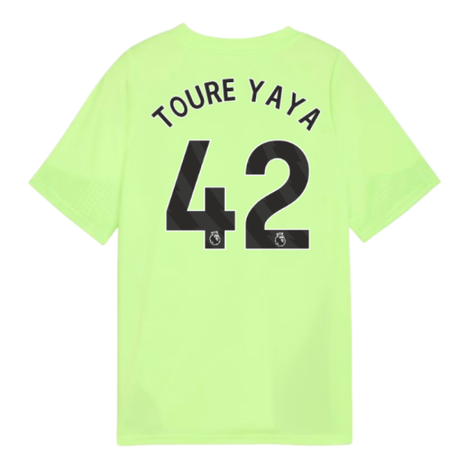2025-2026 Man City Training Jersey (Fizzy Apple) - Kids (Toure Yaya 42)-Vantage Point Soccer