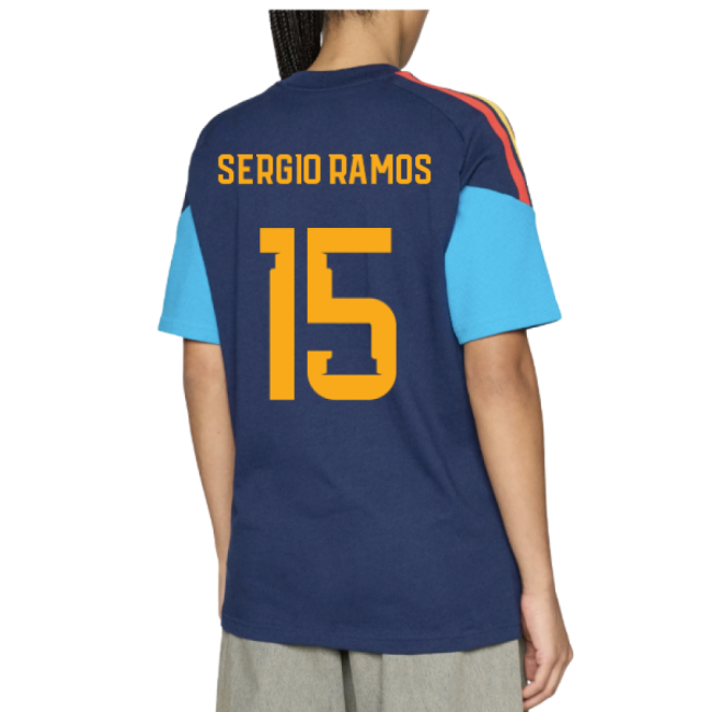 2026-2027 Spain Training Tee (Night Indigo) (Sergio Ramos 15)-Vantage Point Soccer