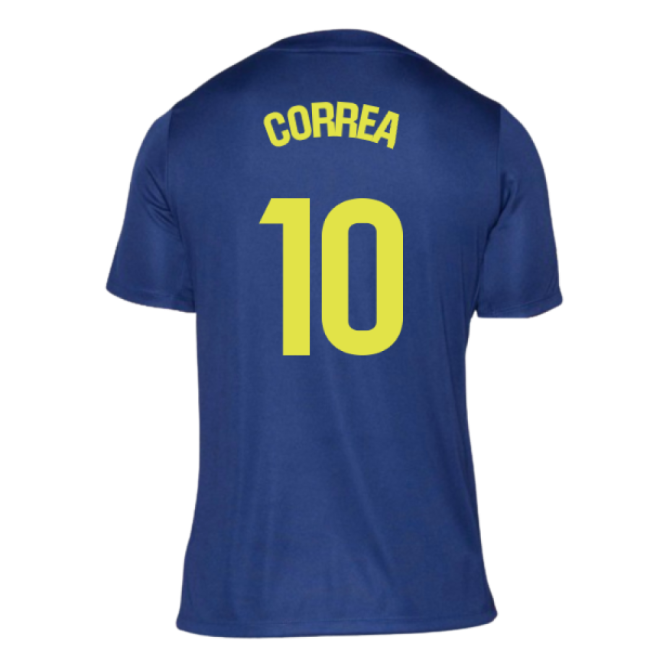2025-2026 Atletico Madrid Pre-Match Shirt (Blue-Yellow) (Correa 10)-Vantage Point Soccer