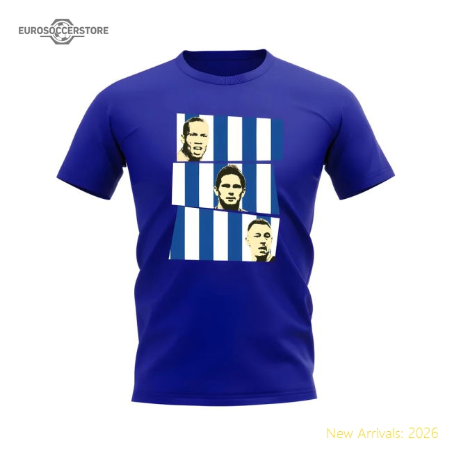 Drogba Lampard Terry Chelsea Trio T-Shirt (Royal Blue)-Vantage Point Soccer