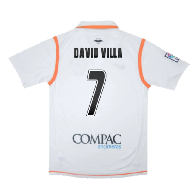 Valencia 2007-08 Home Shirt ((Excellent) S) (David Villa 7)-Vantage Point Soccer