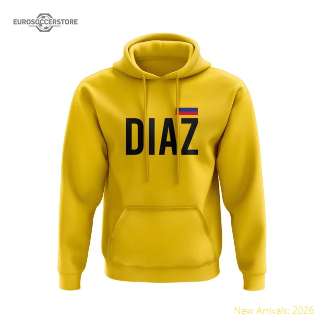 Luis Diaz Colombia Name Hoody (Yellow)-Vantage Point Soccer