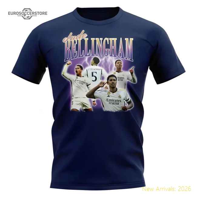 Jude Bellingham Real Madrid Bootleg T-Shirt (Navy)-Vantage Point Soccer