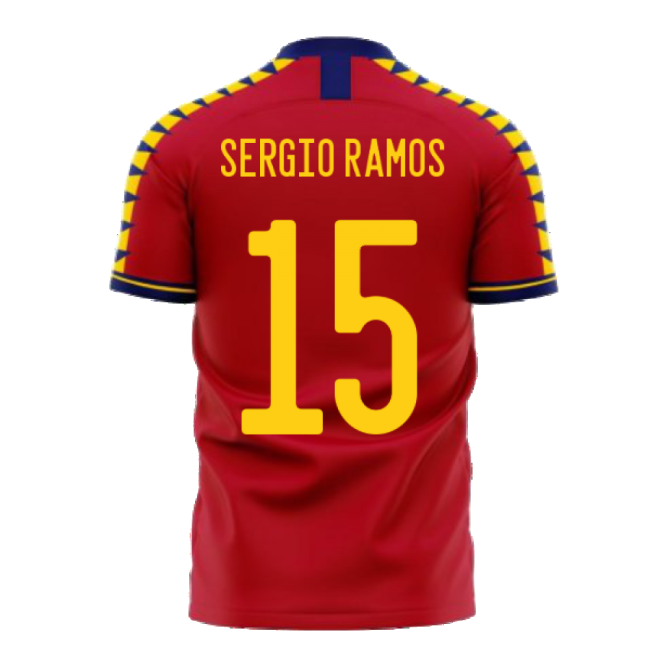 Spain 2025-2026 Home Concept Football Kit (Libero) (SERGIO RAMOS 15)-Vantage Point Soccer