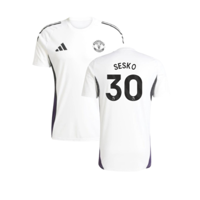 2025-2026 Man Utd Training Jersey (White) (Sesko 30)-Vantage Point Soccer