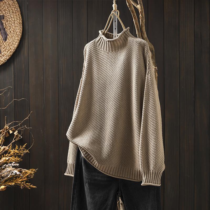 CLEARANCE SALE🔥Turtleneck three-dimensional diamond knitted sweater