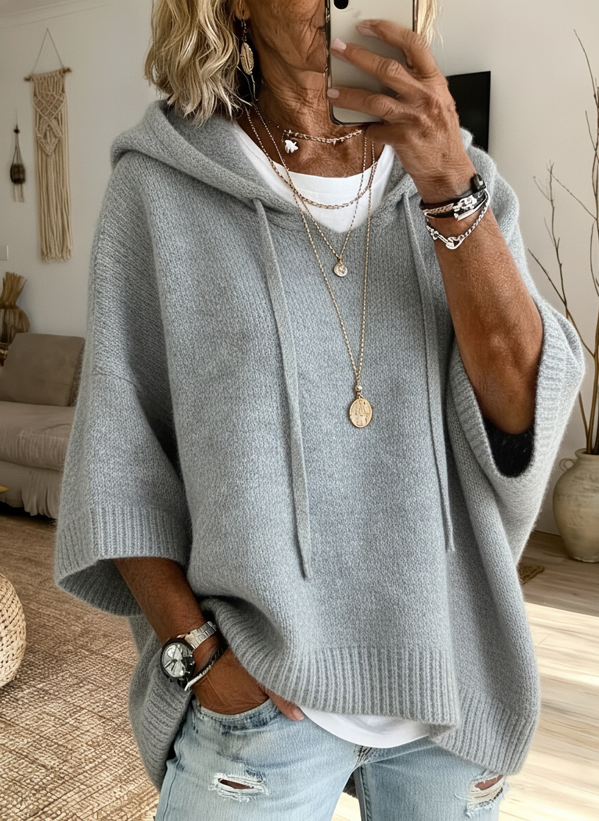 CLEARANCE SALE🔥Women's Knit Hooded Tunic Top