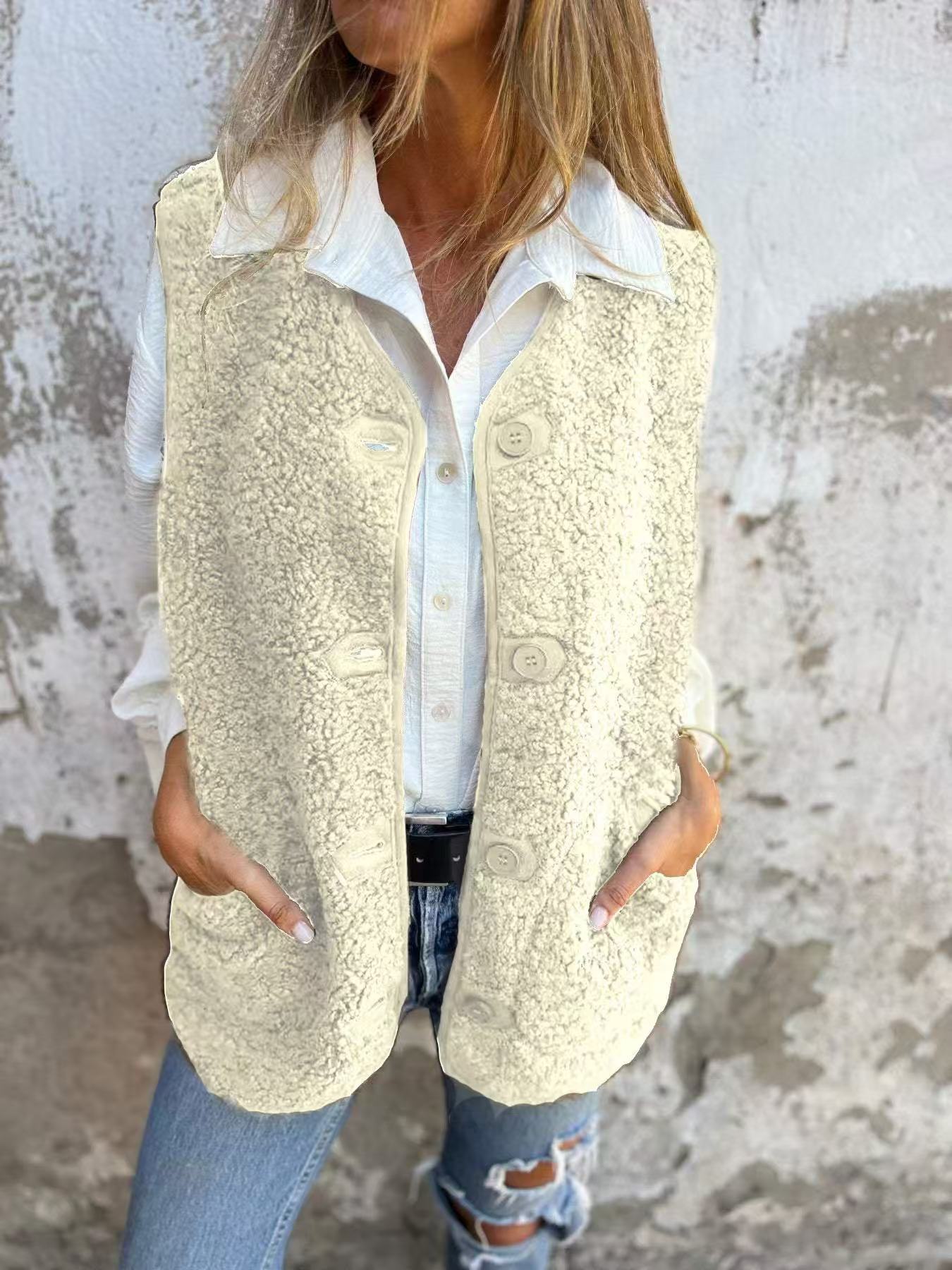 Women's Rocker Button Down Vest Jacket Vest