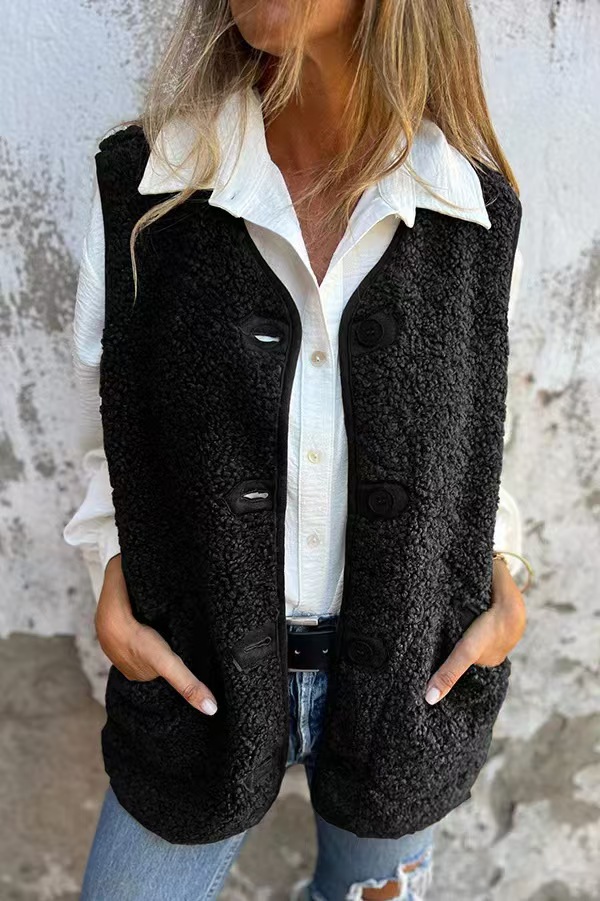 Women's Rocker Button Down Vest Jacket Vest