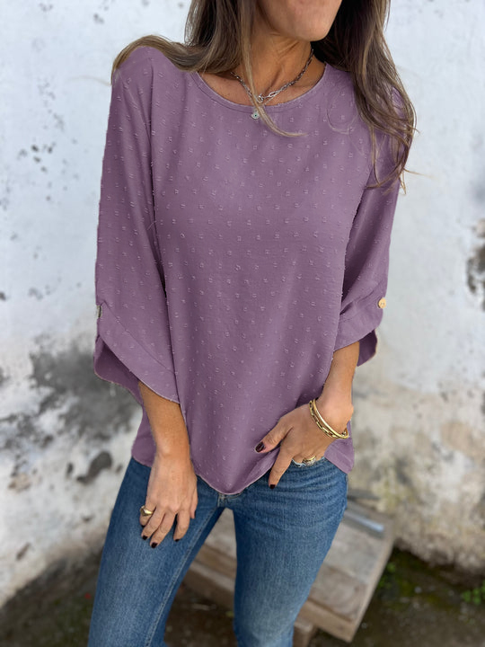 CLEARANCE SALE🔥 Round Neck Embroidered Large Cuffs Casual Shirt