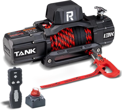 WINCH 20000lb Waterproof Electric Synthetic Rope Winch 12V with Hawse Fairlead,Black Rope,for Truck SUV,2 in 1 Infrared Remote Control