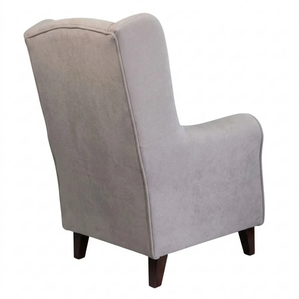 Sillón Orejero Beige para Salón Moderno con Patas Enroscadas-Wohnlichter