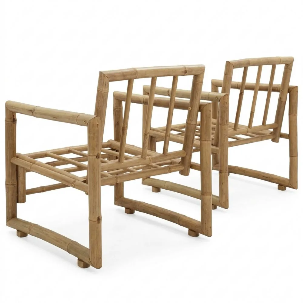 Sillas de Jardín de Bambú para Exterior, 60 x 65 x 72 cm-Wohnlichter