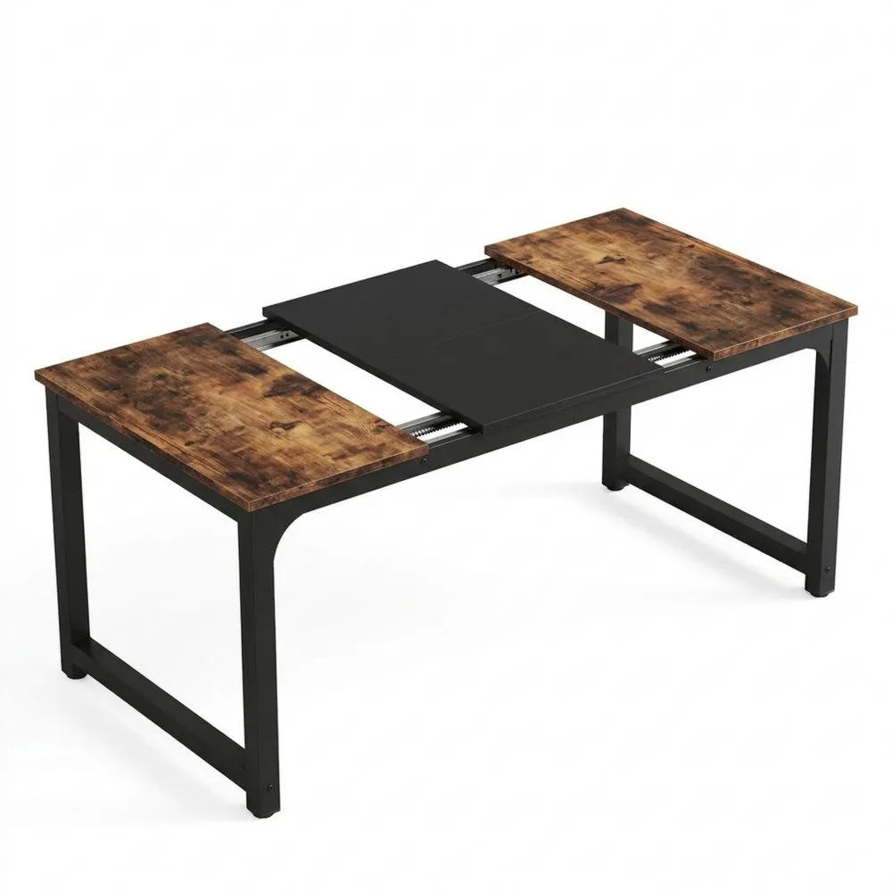 Mesa de Comedor Industrial 160x80cm para 4-6 Personas con Patas Metálicas Resistentes-Wohnlichter