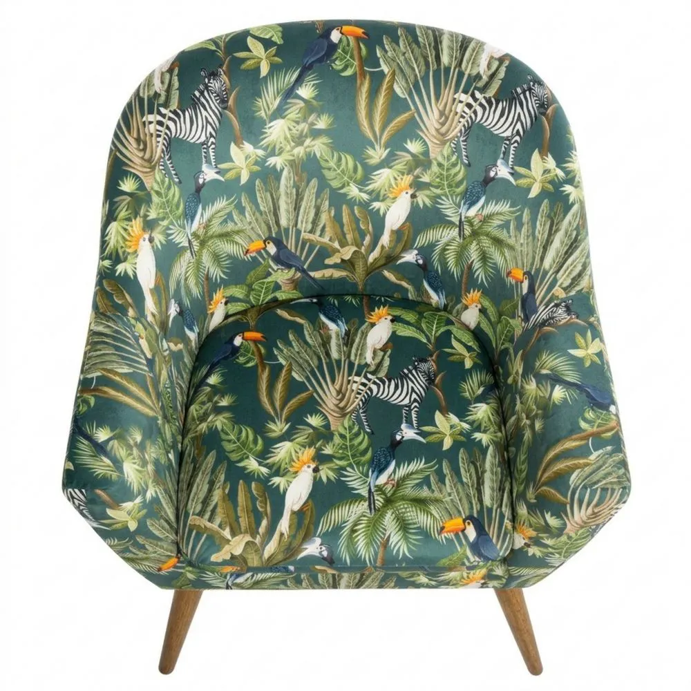 Silla Acolchada con Estampado de Jungla-Wohnlichter