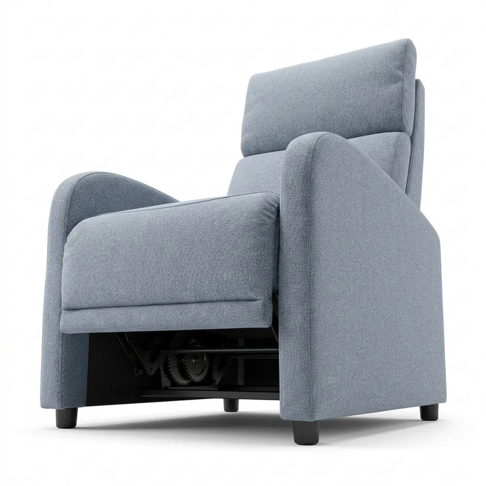 Silla Reclinable Manual en Chenilla Resistente a Manchas – Compacta y Ergonómica – 67 x 78 x 106 cm – Gris-Wohnlichter
