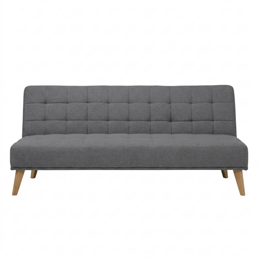 Sofá Cama con Apertura Click-Clack y Diseño Acolchado Gris-Wohnlichter