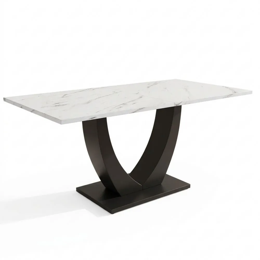 Mesa de Comedor Moderna de Mármol con Patas Ajustables-Doucenestes