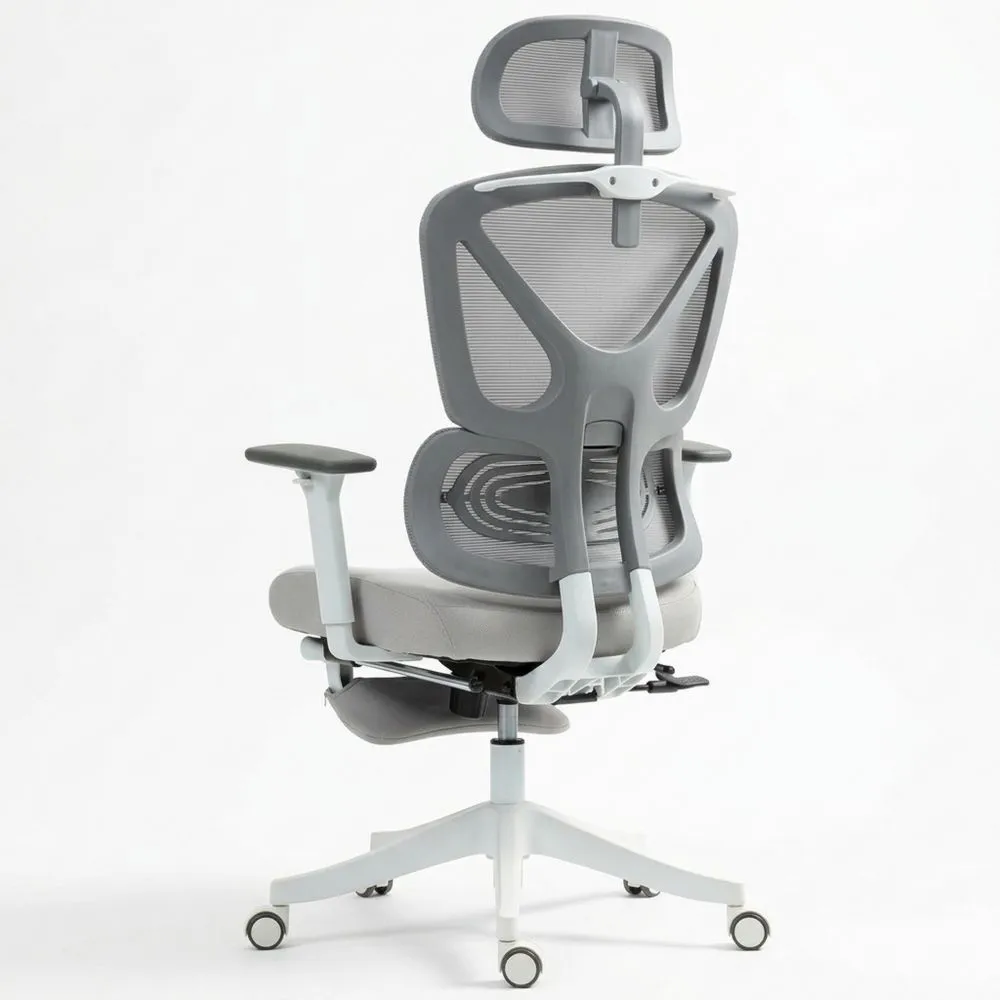 Silla ergonómica de malla con reposapiés y soporte lumbar-Traumblicks