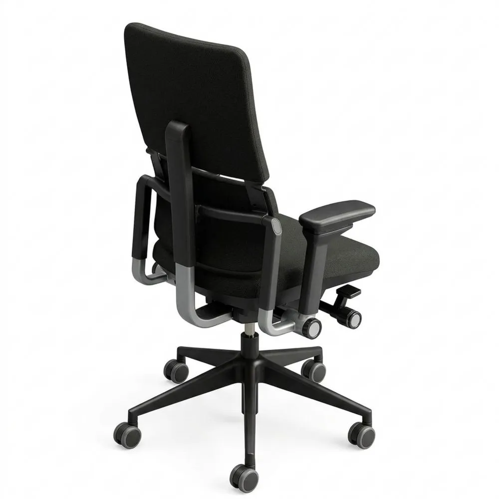 Silla de oficina ergonómica con respaldo alto y brazos ajustables-Traumblicks