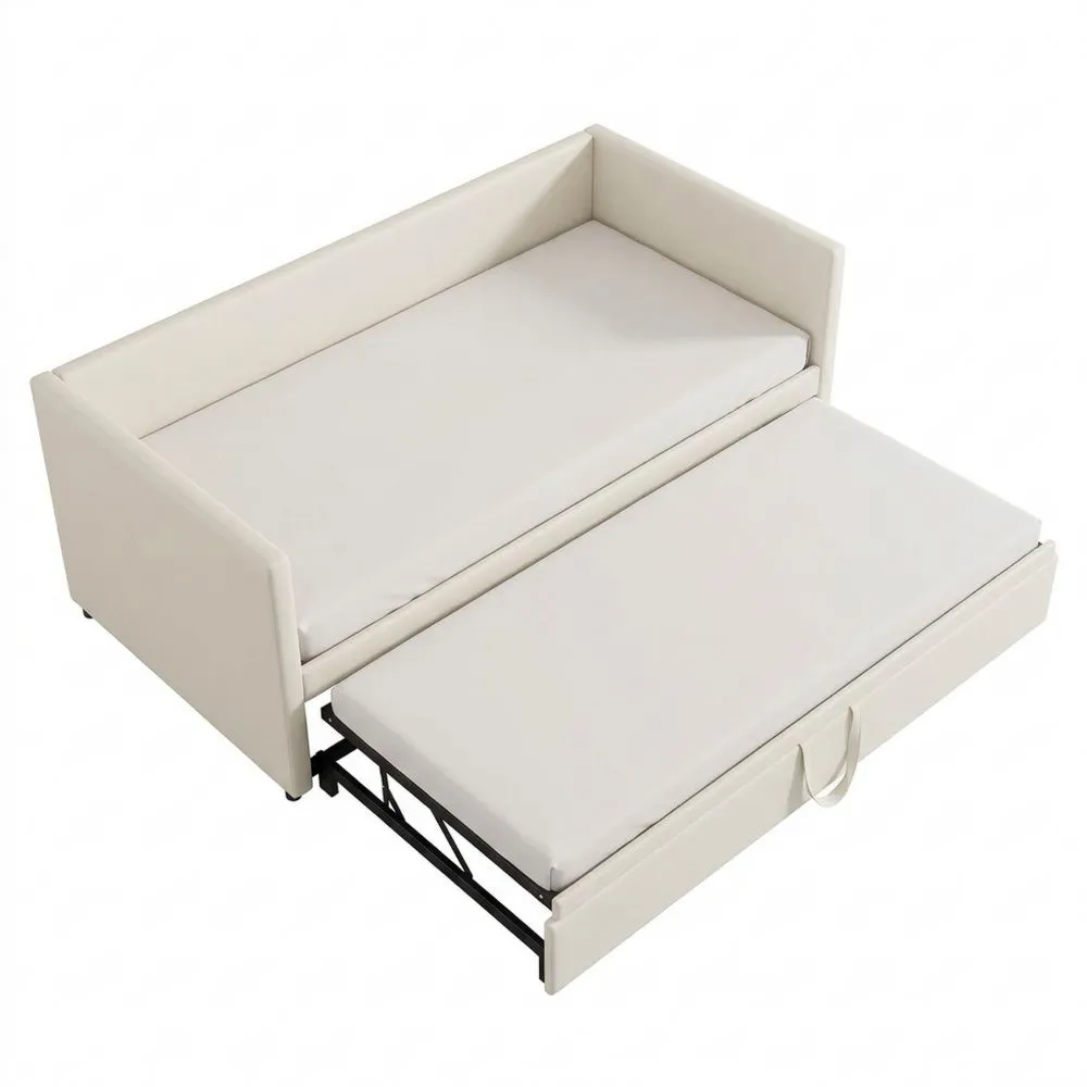 Sofá cama nido extensible 90/180 x 200 cm, tela de terciopelo amigable con la piel, para 2 personas, convertible en cama doble, sin colchón-Traumblicks