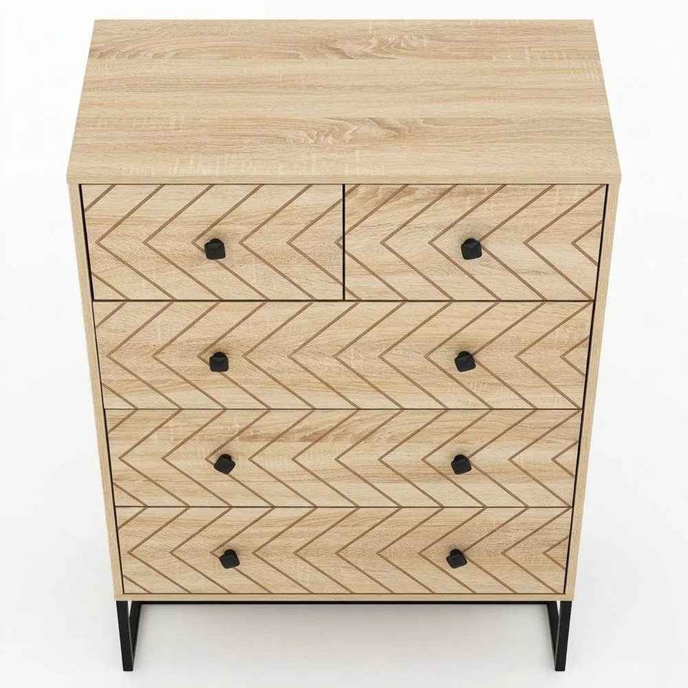 Cómoda de 5 Cajones con Almacenamiento para Oficina-Traumblicks