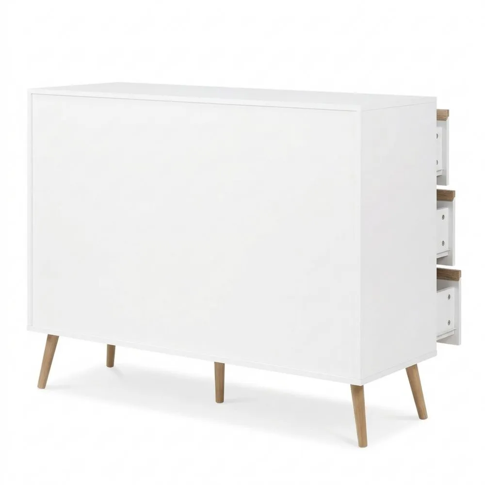 Cómoda de 6 Cajones Blanca de 115 cm-Traumblicks