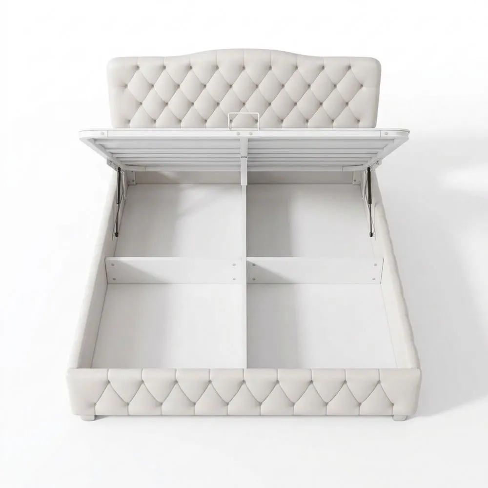 Cama Tapizada 180x200 con Cabecero Ajustable y Almacenamiento Hidráulico-Traumblicks