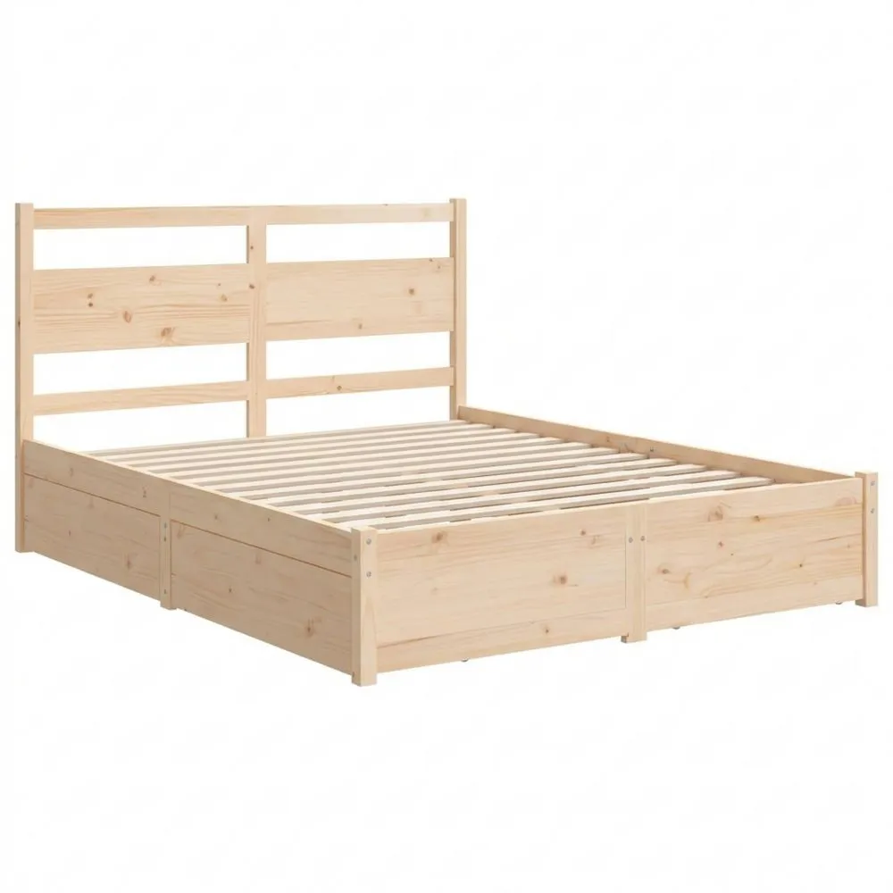 Cama Doble con Cajones de Almacenamiento 135 x 190 cm-Traumblicks