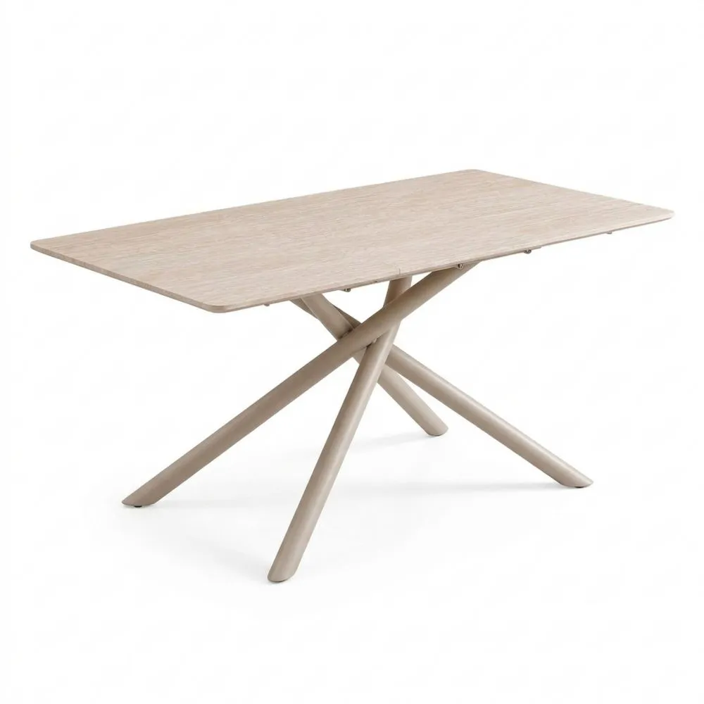 Mesa de Comedor Rectangular Moderna 180 cm con Patas de Metal para Cocina y Oficina