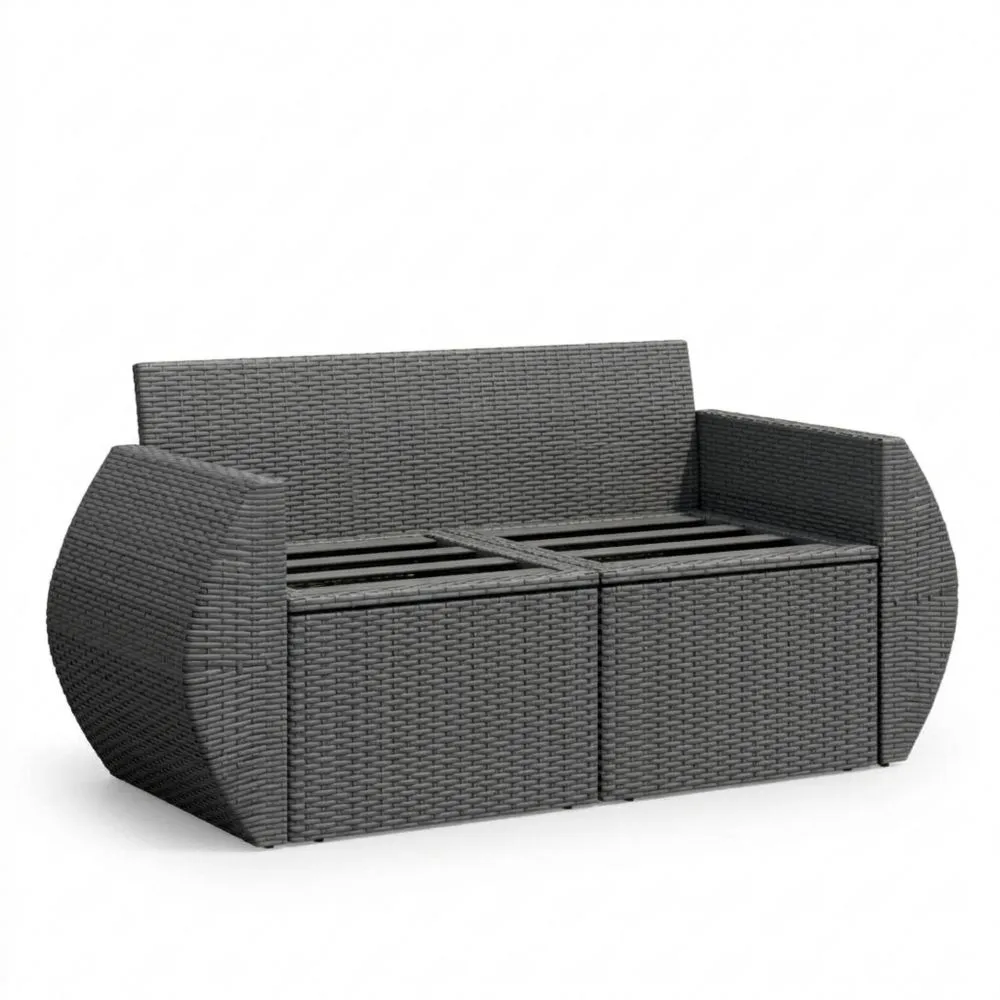 Sofá de Jardín con Almacenamiento y Cojines para Terraza