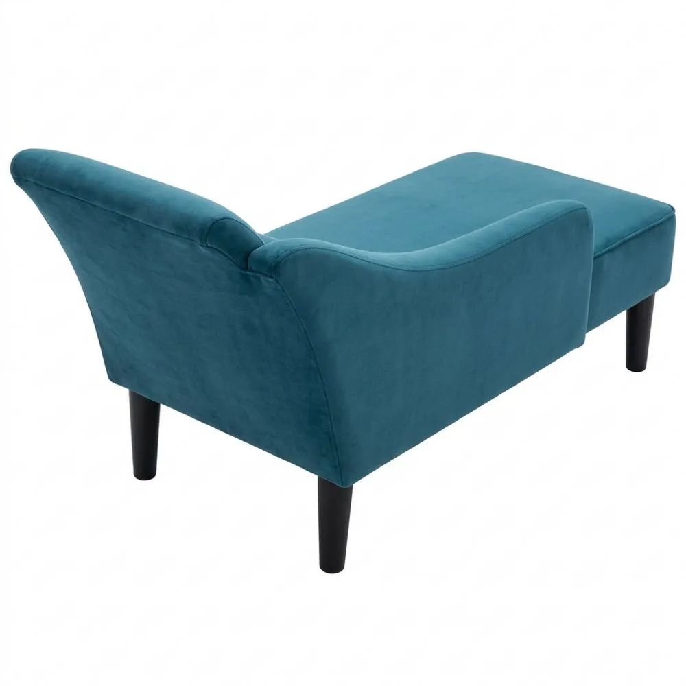 Sofá Chaise Longue de Terciopelo Azul para Sala de Estar