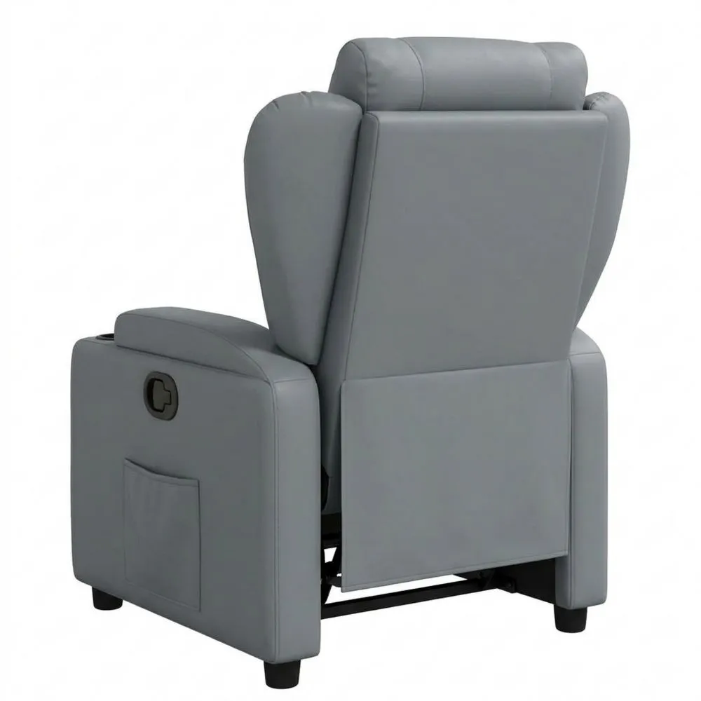 Sillón Reclinable Eléctrico de Masaje con Porta Vasos y Bolsillo, Gris