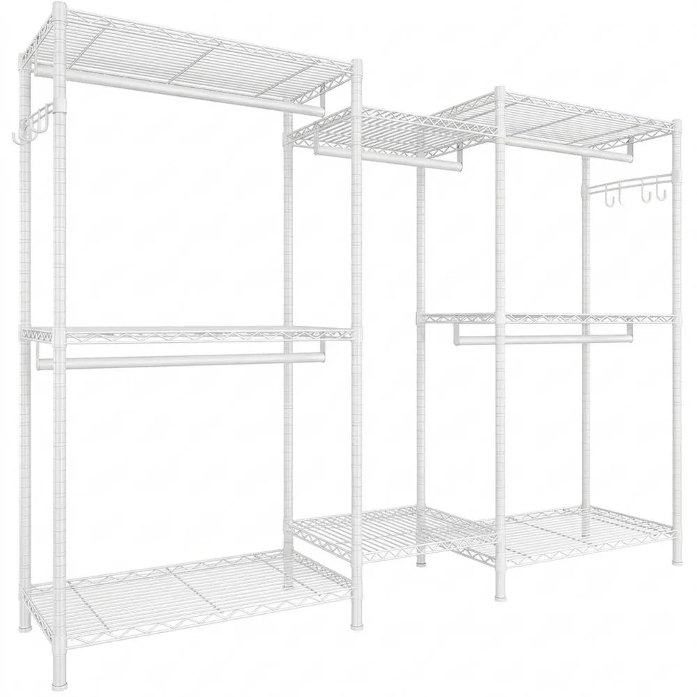 Armario Abierto para Dormitorio con Alta Capacidad de Carga y Estantes Ajustables