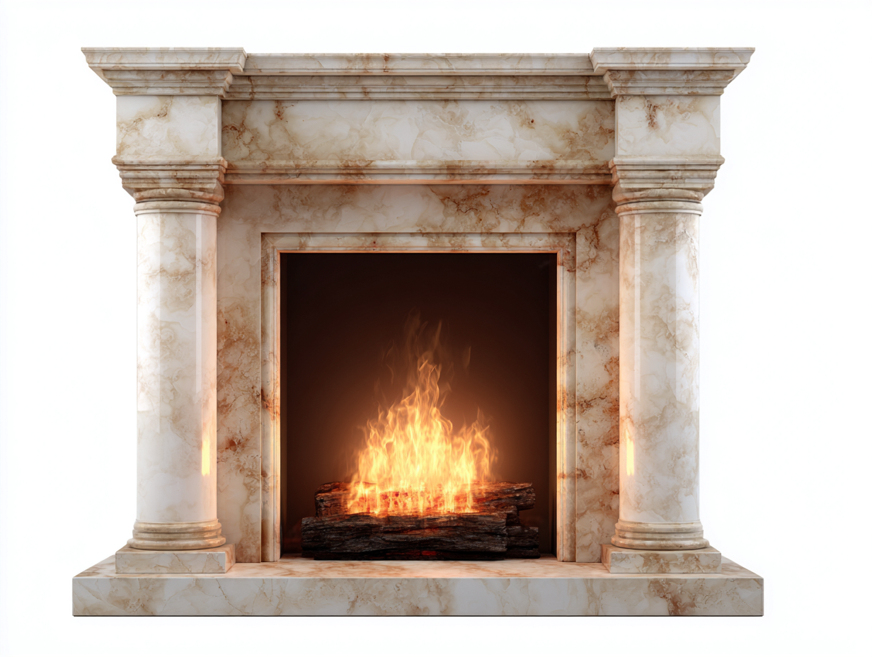 Cheminée électrique décorative en pierre 120x35x110 cm - beige - style classique pour salon-Mimiihouse