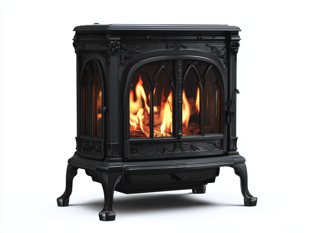 Cheminée électrique autoportante en métal 60x38x66 cm - noir - style classique pour salon-Mimiihouse