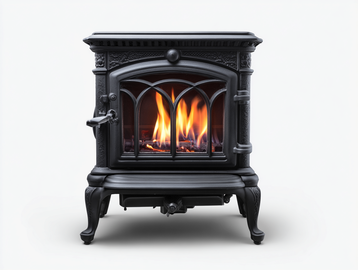 Cheminée électrique autonome effet flamme 55x40x65 cm - Noir - Style poêle classique pour intérieur-Mimiihouse