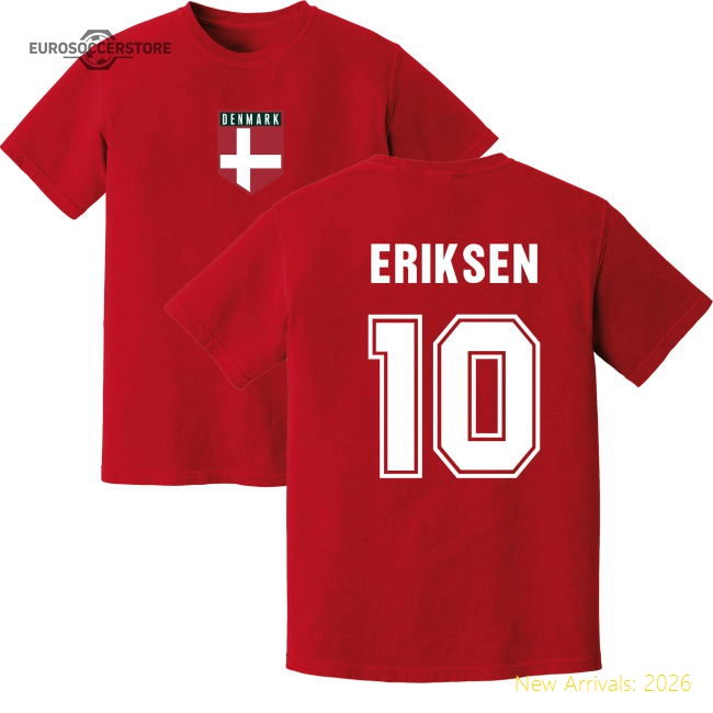 Eriksen Denmark Training Jersey (Red)-The Soccer Shirt Hub