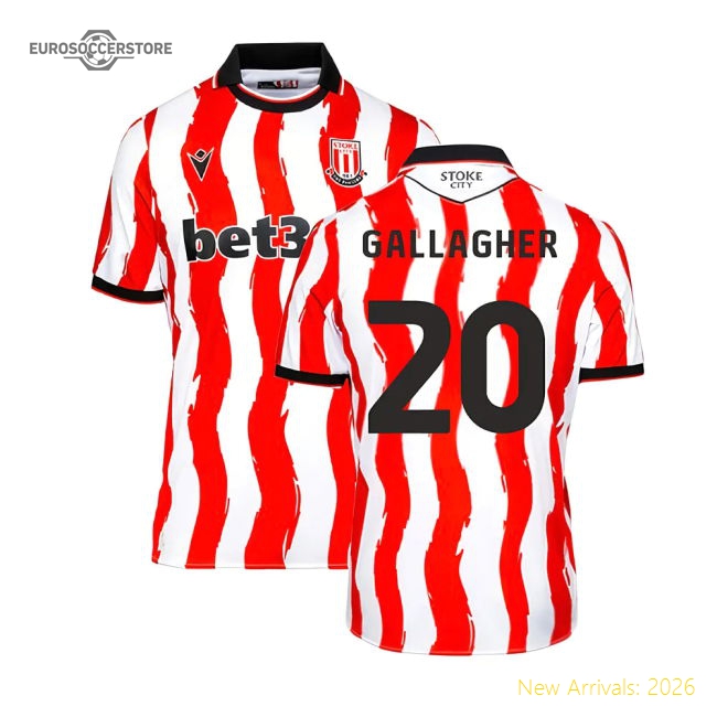 2025-2026 Stoke City Home Shirt (Gallagher 20)-The Soccer Shirt Hub