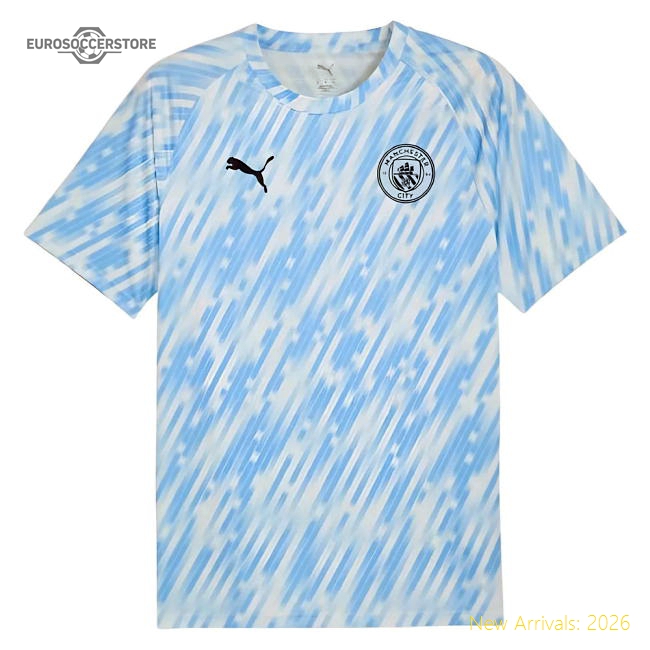 2025-2026 Man City Warm Up Jersey (Silver Sky) (De Bruyne 17)-The Soccer Shirt Hub