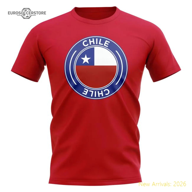 Chile Football Badge T-Shirt (Red)-The Soccer Shirt Hub